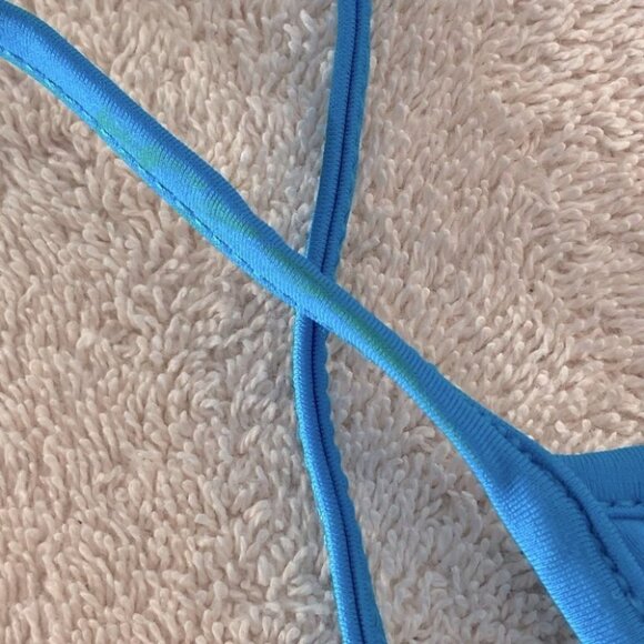 5/$25 Vintage 90s Bluenotes Blue String Bikini With O Ring Details L - Picture 11 of 15